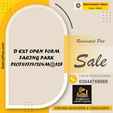 5 Marla Residential Plot for Sale in Phase 2 - D Block -  Bahria Orchard, Lahore - (BP-251867)
