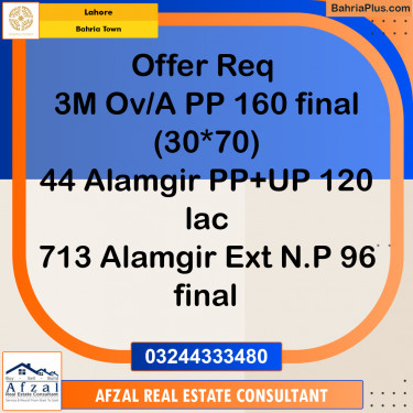 Residential Plot for Sale in Bahria Town, Lahore - (BP-251904)