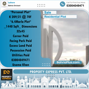 Residential Plot for Sale in Bahria Orchard, Lahore - (BP-251937)