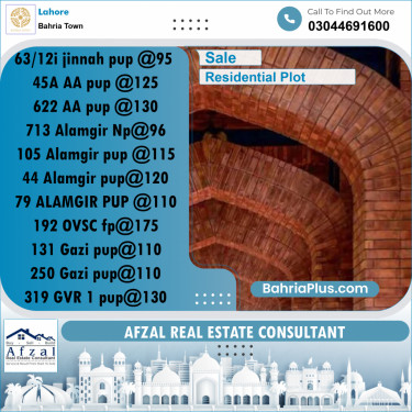 Residential Plot for Sale in Bahria Town, Lahore - (BP-252006)