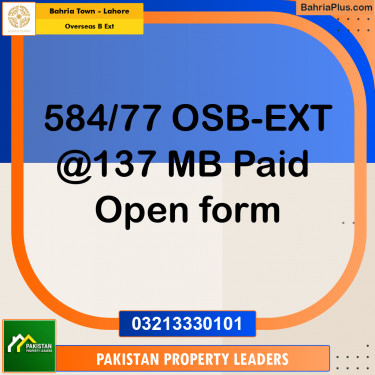 10 Marla Residential Plot for Sale in Overseas B Ext -  Bahria Town, Lahore - (BP-252071)