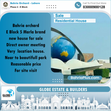 5 Marla Residential House for Sale in Phase 2 - E Block -  Bahria Orchard, Lahore - (BP-252130)