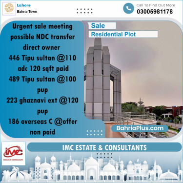 Residential Plot for Sale in Bahria Town, Lahore - (BP-252135)
