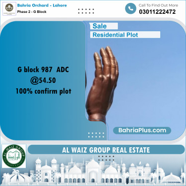 5 Marla Residential Plot for Sale in Phase 2 - G Block -  Bahria Orchard, Lahore - (BP-252161)