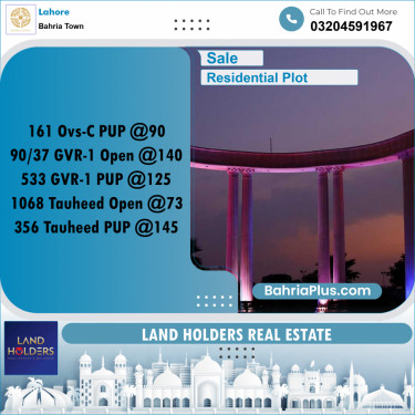 Residential Plot for Sale in Bahria Town, Lahore - (BP-252169)