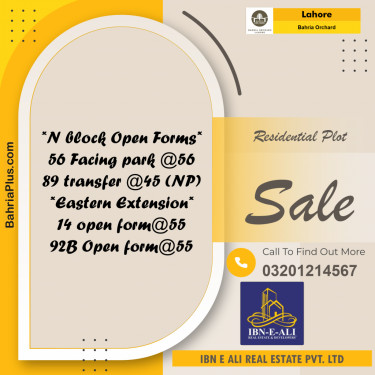5 Marla Residential Plot for Sale in Bahria Orchard, Lahore - (BP-252181)