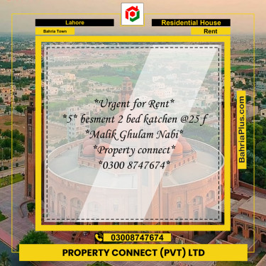 Residential House for Rent in Bahria Town, Lahore - (BP-252201)