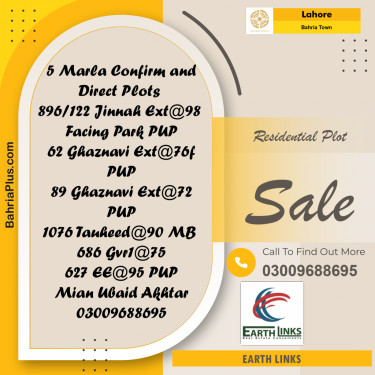 Residential Plot for Sale in Bahria Town, Lahore - (BP-252210)