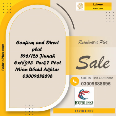 Residential Plot for Sale in Bahria Town, Lahore - (BP-252213)