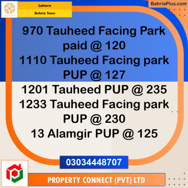 Residential Plot for Sale in Bahria Town, Lahore - (BP-252297)