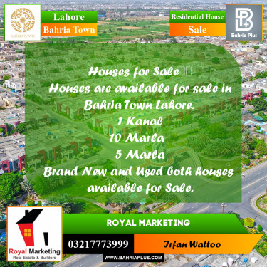 Residential House for Sale in Bahria Town, Lahore - (BP-252336)