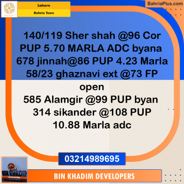 Residential Plot for Sale in Bahria Town, Lahore - (BP-252369)