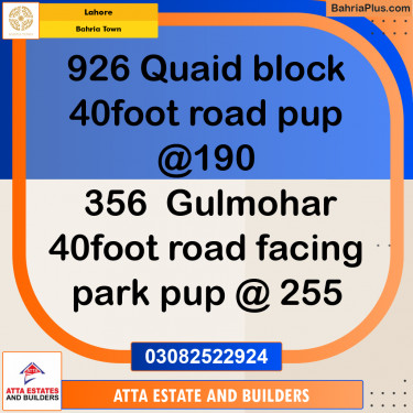 Residential Plot for Sale in Bahria Town, Lahore - (BP-252373)