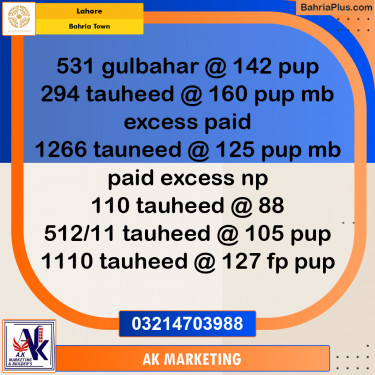 Residential Plot for Sale in Bahria Town, Lahore - (BP-252377)