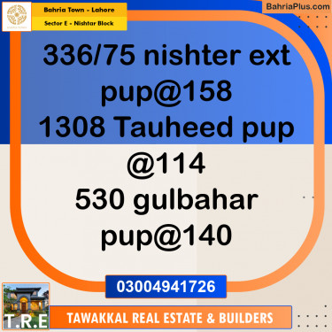 10 Marla Residential Plot for Sale in Sector E - Nishtar Block -  Bahria Town, Lahore - (BP-252384)