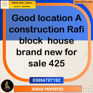 10 Marla Residential House for Sale in Sector E - Rafi Block -  Bahria Town, Lahore - (BP-252386)