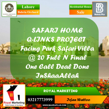 Residential House for Sale in Bahria Orchard, Lahore - (BP-252407)