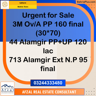 Residential Plot for Sale in Bahria Town, Lahore - (BP-252455)