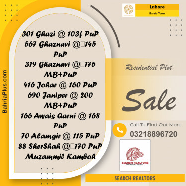 Residential Plot for Sale in Bahria Town, Lahore - (BP-252486)