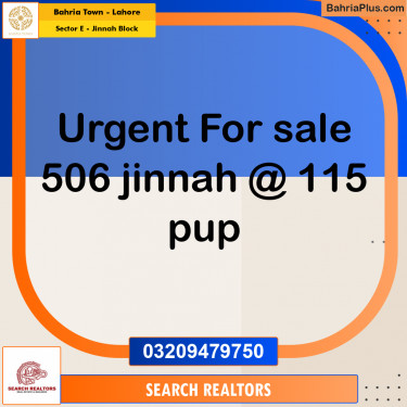 5 Marla Residential Plot for Sale in Sector E - Jinnah Block -  Bahria Town, Lahore - (BP-252523)