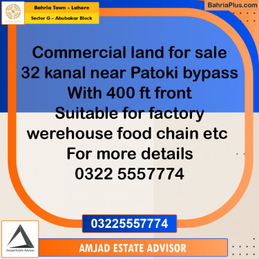 Residential Plot for Sale in Sector G - Abubakar Block -  Bahria Town, Lahore - (BP-252535)
