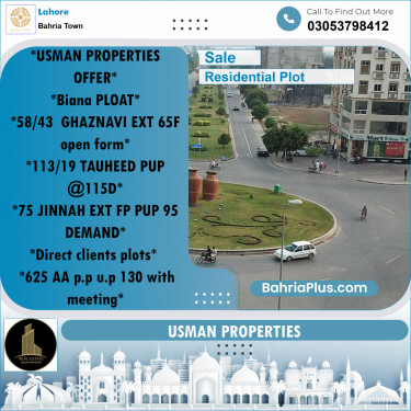 Residential Plot for Sale in Bahria Town, Lahore - (BP-252544)
