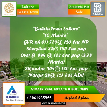 Residential Plot for Sale in Bahria Town, Lahore - (BP-252603)