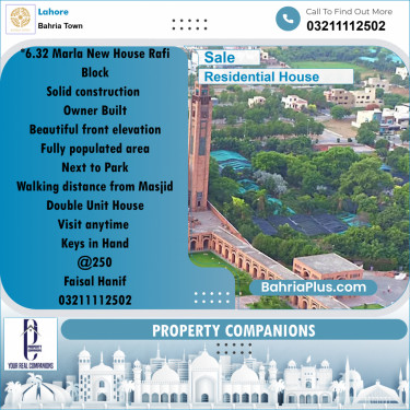Residential House for Sale in Bahria Town, Lahore - (BP-252639)