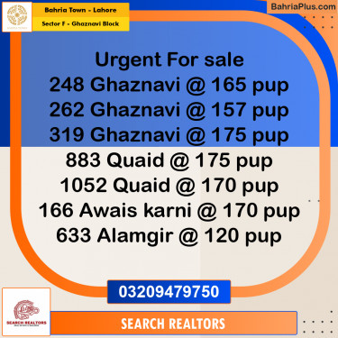 10 Marla Residential Plot for Sale in Sector F - Ghaznavi Block -  Bahria Town, Lahore - (BP-252645)