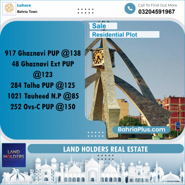 Residential Plot for Sale in Bahria Town, Lahore - (BP-252678)