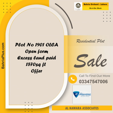 5 Marla Residential Plot for Sale in OLC-A Ext. Block -  Bahria Orchard, Lahore - (BP-252683)