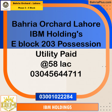5 Marla Residential Plot for Sale in Phase 2 - E Block -  Bahria Orchard, Lahore - (BP-252742)