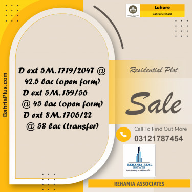 Residential Plot for Sale in Bahria Orchard, Lahore - (BP-252755)