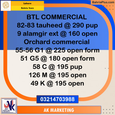 Residential Plot for Sale in Bahria Town, Lahore - (BP-252789)