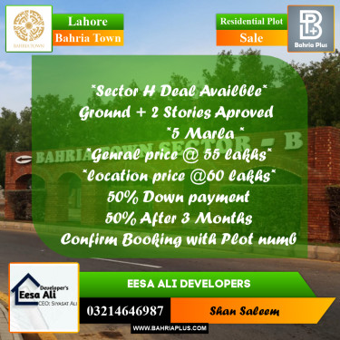 Residential Plot for Sale in Bahria Town, Lahore - (BP-252790)