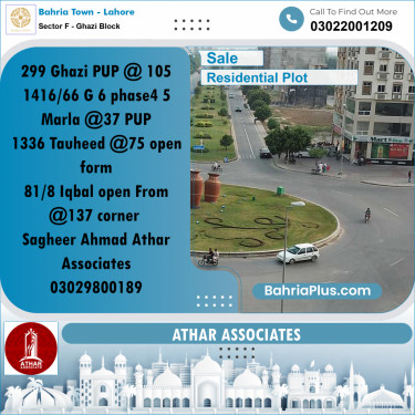 10 Marla Residential Plot for Sale in Sector F - Ghazi Block -  Bahria Town, Lahore - (BP-252797)
