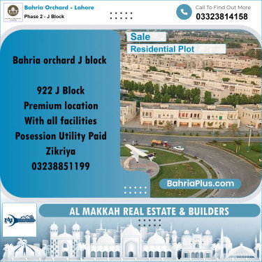 8 Marla Residential Plot for Sale in Phase 2 - J Block -  Bahria Orchard, Lahore - (BP-252819)