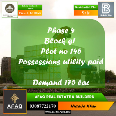 1 Kanal Residential Plot for Sale in Phase 4 - G1 Block -  Bahria Orchard, Lahore - (BP-252868)