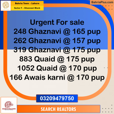 10 Marla Residential Plot for Sale in Sector F - Ghaznavi Block -  Bahria Town, Lahore - (BP-252912)
