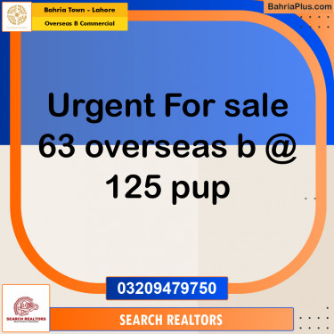 3 Marla Commercial Plot for Sale in Overseas B Commercial -  Bahria Town, Lahore - (BP-252916)