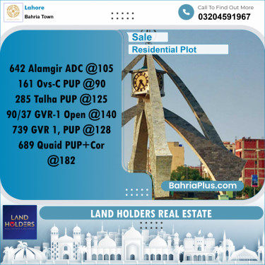 Residential Plot for Sale in Bahria Town, Lahore - (BP-252918)