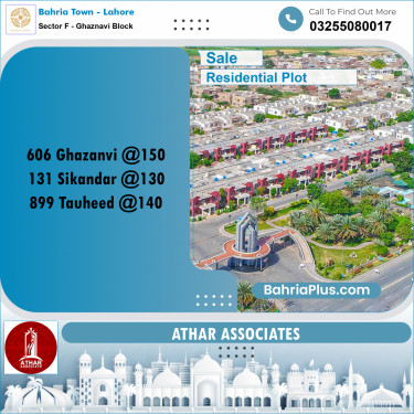 10 Marla Residential Plot for Sale in Sector F - Ghaznavi Block -  Bahria Town, Lahore - (BP-252919)