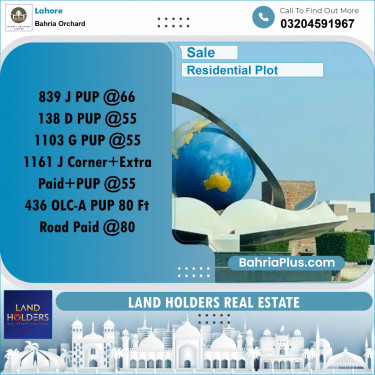 Residential Plot for Sale in Bahria Orchard, Lahore - (BP-252922)