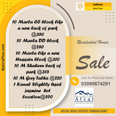 Residential House for Sale in Bahria Town, Lahore - (BP-252931)