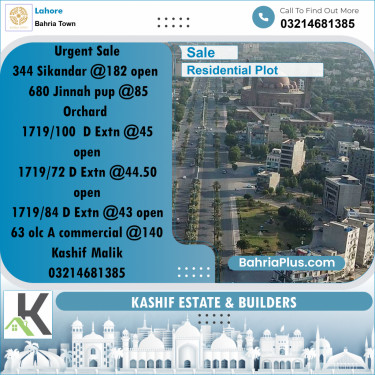 Residential Plot for Sale in Bahria Town, Lahore - (BP-253031)