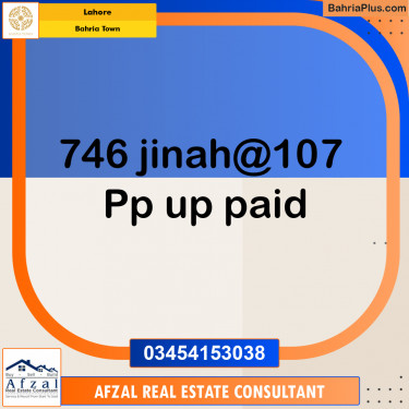 Residential Plot for Sale in Bahria Town, Lahore - (BP-253039)