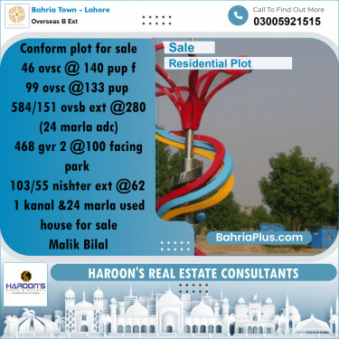 20 Kanal Residential Plot for Sale in Overseas B Ext -  Bahria Town, Lahore - (BP-253049)