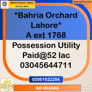 5 Marla Residential Plot for Sale in OLC-A Ext. Block -  Bahria Orchard, Lahore - (BP-253051)