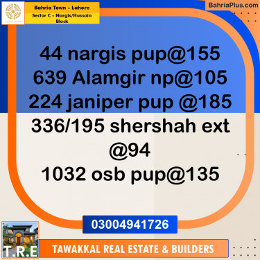 10 Marla Residential Plot for Sale in Sector C - Nargis/Hussain Block -  Bahria Town, Lahore - (BP-253087)