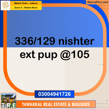 5 Marla Residential Plot for Sale in Sector E - Nishtar Block -  Bahria Town, Lahore - (BP-253146)
